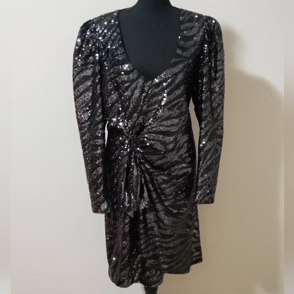 Parker Black V-Neck Dress Women's Size 16 NWT